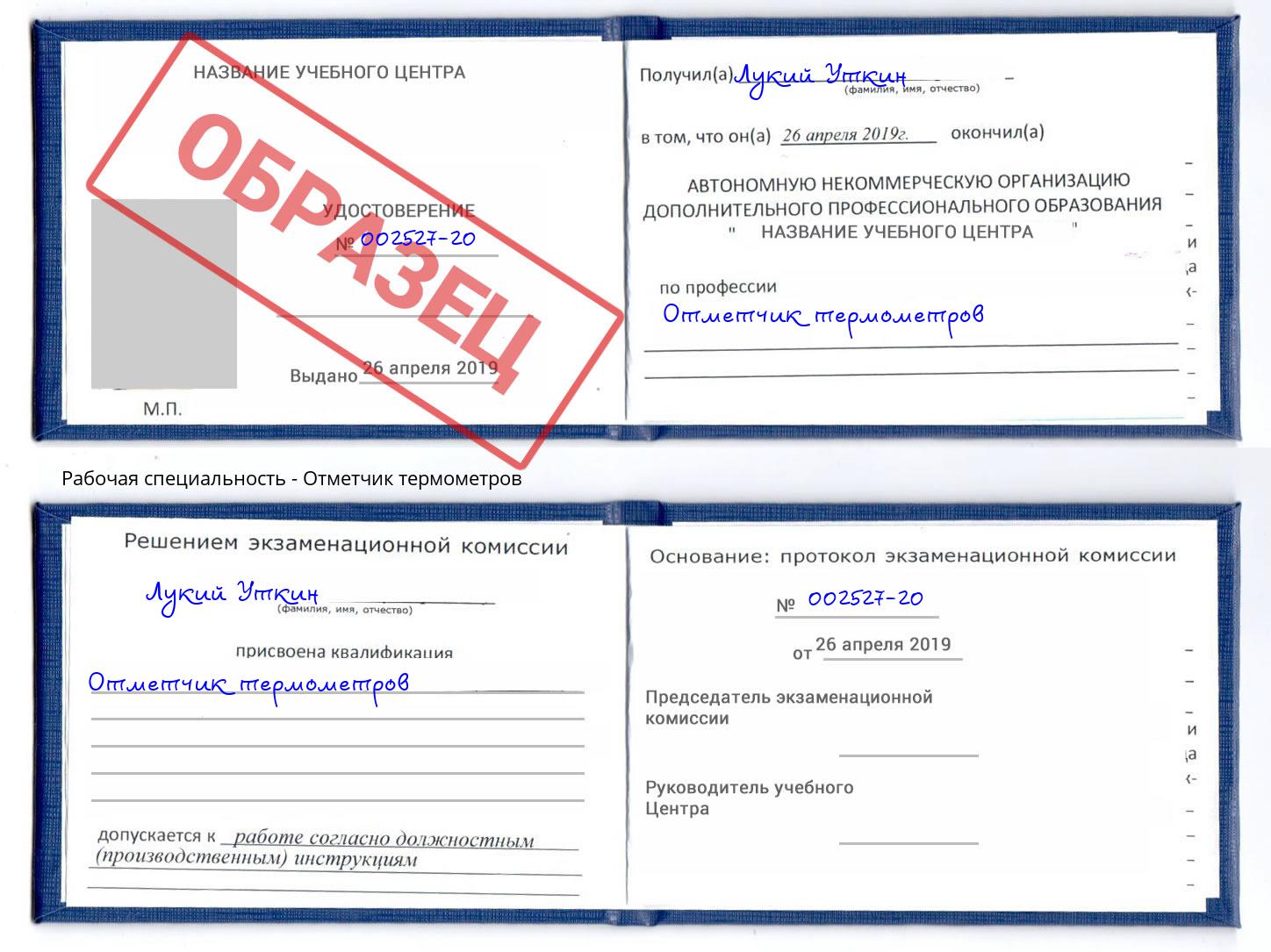 Отметчик термометров Железногорск (Курская обл.)