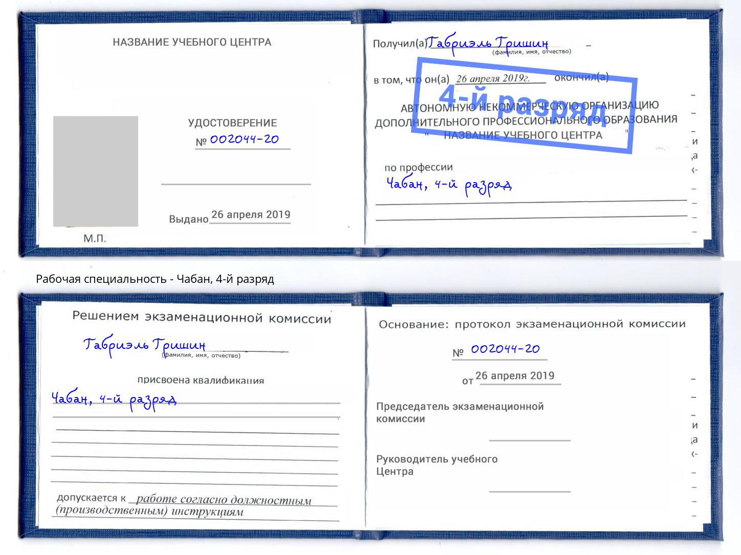 корочка 4-й разряд Чабан Железногорск (Курская обл.)