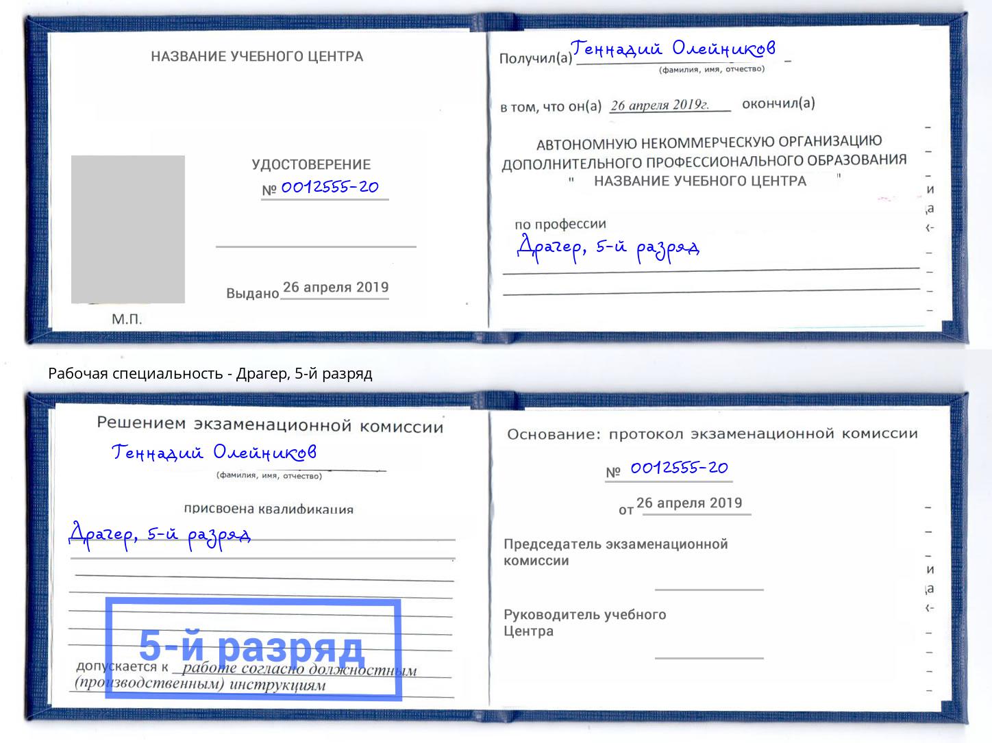 корочка 5-й разряд Драгер Железногорск (Курская обл.)