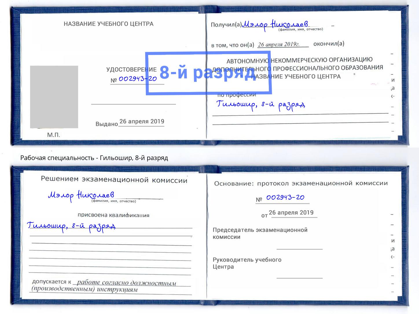 корочка 8-й разряд Гильошир Железногорск (Курская обл.)